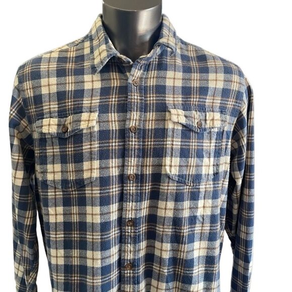 Eddie Bauer Mens Flannel Shirt Fall Winter Button Down Top Size 2X u Blue - Picture 2 of 8